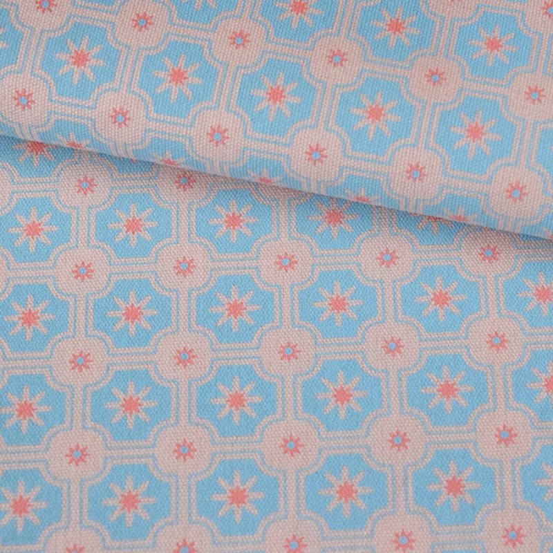 手印棉帆布-250g/y/老磁砖2号/粉肤天蓝 - 编织/刺绣/羊毛毡/裁缝 - 棉．麻 