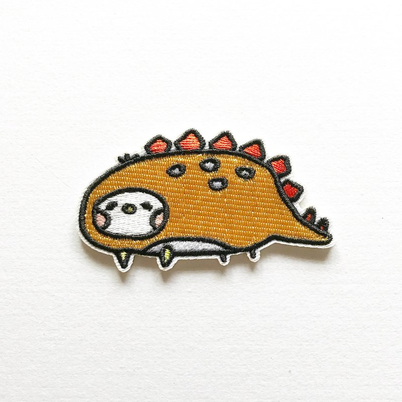 恐龙 剑龙籽 绣片/徽章 - 徽章/别针 - 绣线 橘色