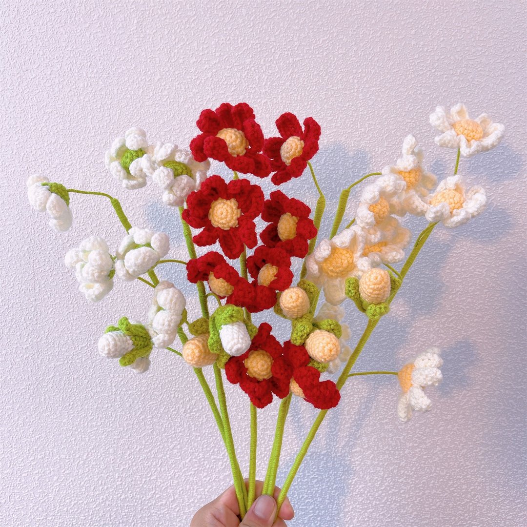 手作钩织清新雏菊大尺寸花茎摆饰 - 干燥花/捧花 - 棉．麻 