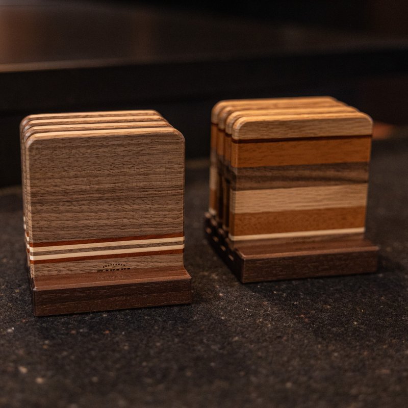 Makana 手工实木杯垫组-共两款 - 杯垫 - 木头 