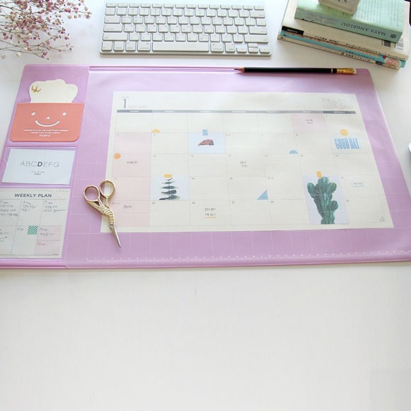 敲敲-Second-Mansion-微笑口袋手帐桌垫(附赠2017月计划表)-薰衣草紫,PLD64785 - 其他 - 塑料 紫色