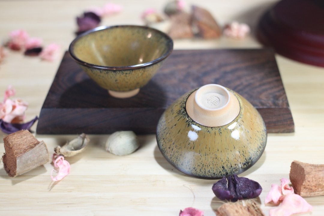 【沐春生活】70ml 天目对杯 斗笠茶杯 酒杯 莺歌名家叶敏祥作 - 茶具/茶杯 - 瓷 