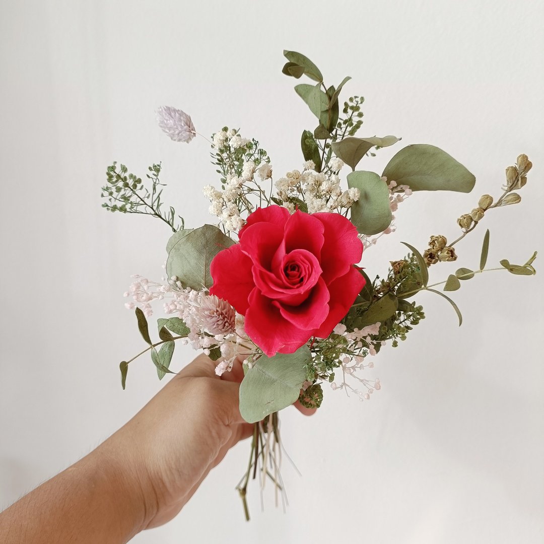 红玫瑰永生干燥花束  结婚求婚告白捧花外拍周年情人节生日交换礼 - 干燥花/捧花 - 植物．花 多色