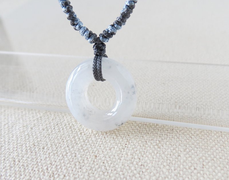 本命年【岁岁平安】冰乌鸡翡翠丝光编织项链*SA54*招财开运、避邪 - 锁骨链 - 宝石 多色