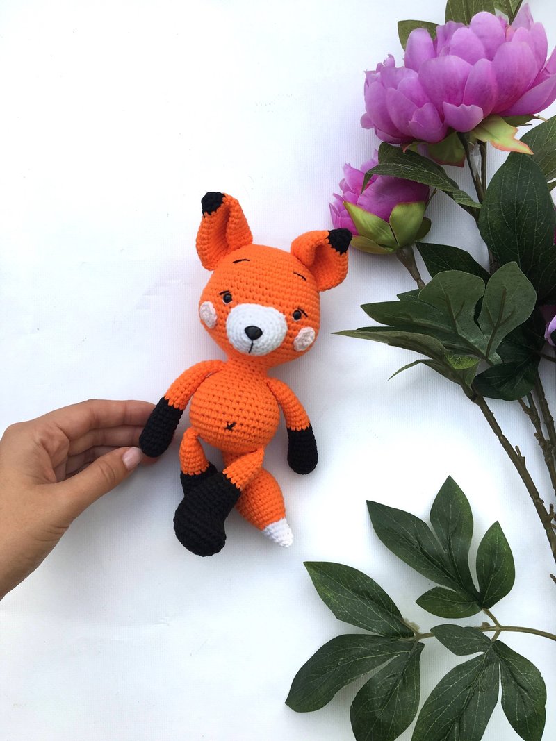 Fox plush, stuffed fox , fox baby toy, baby nursery decor, granddaughter gift - 玩具/玩偶 - 其他材质 橘色