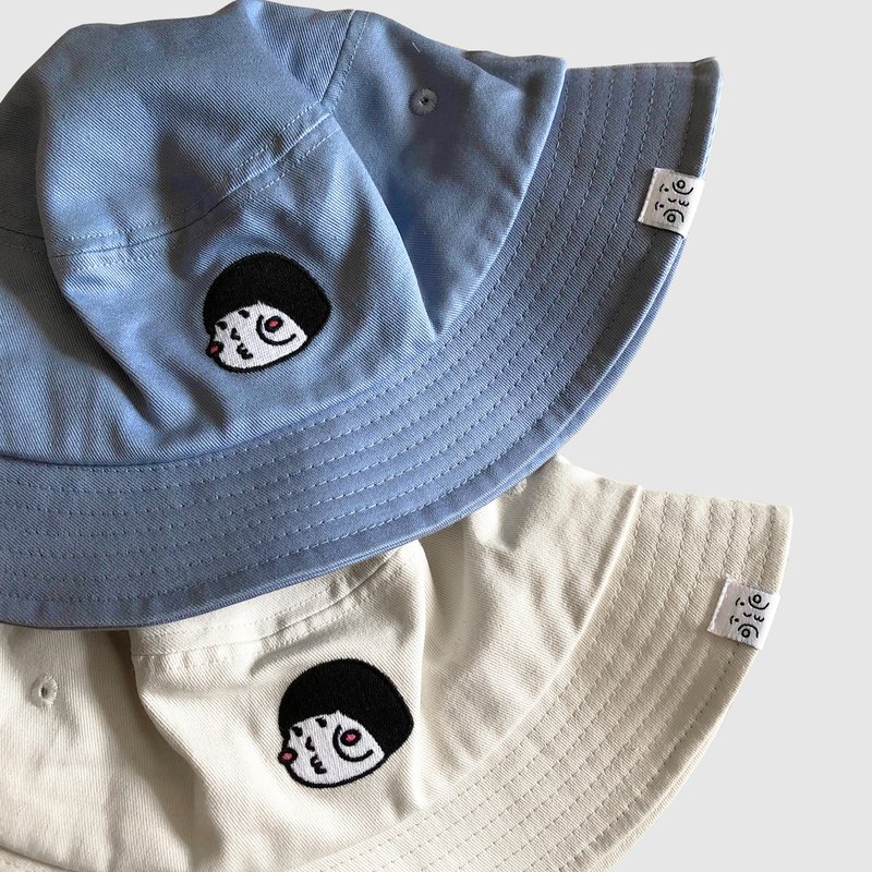 cheeky cheeky 厚面女 可爱刺绣渔夫帽 Bucket Hat - 帽子 - 其他材质 白色