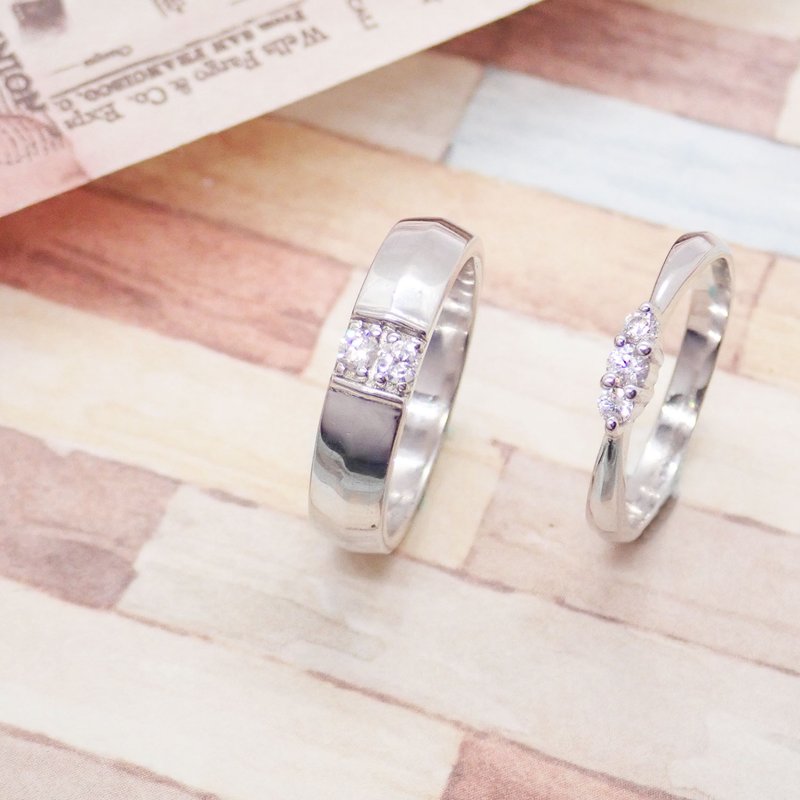 【比法一生】纯银情侣对戒—依恋  纯银925手作饰品 - 对戒 - 银 银色