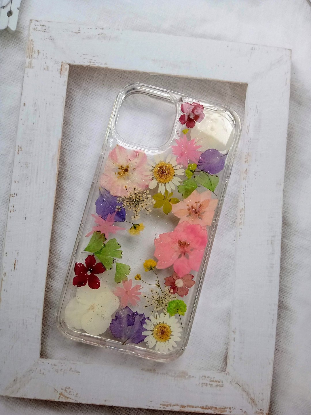 手作押花手机保护壳| iPhone 13 | 缤纷春色 - 手机壳/手机套 - 塑料 多色