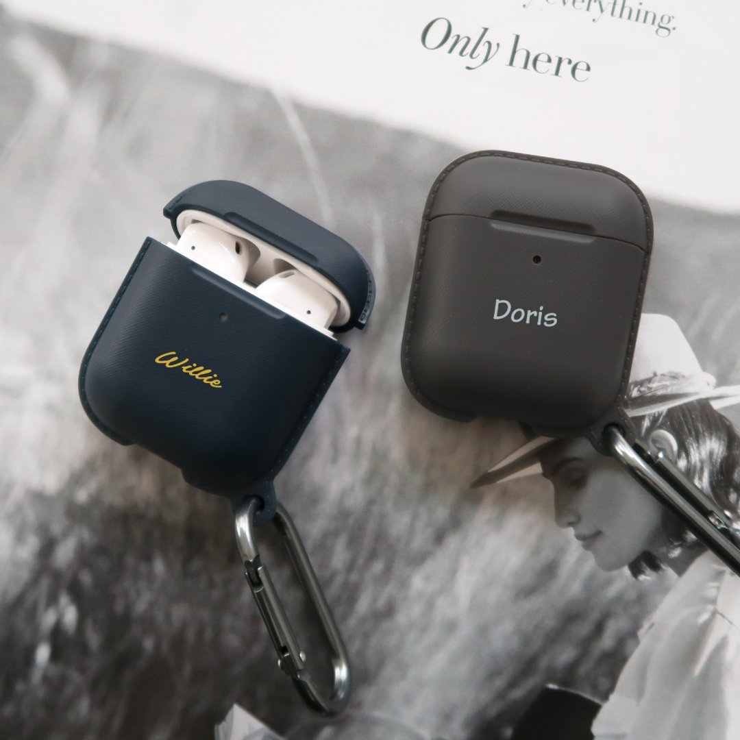 【定制化礼物】圣诞礼盒 AirPods 耳机保护壳 定制文字 - 耳机收纳 - 塑料 蓝色