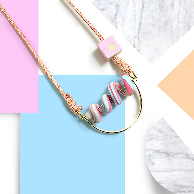 puppets 彩色 云石 twist collection  tele twist 扭绳 系列 造型 颈链 项链 坠子 - 项链 - 其他材质 多色