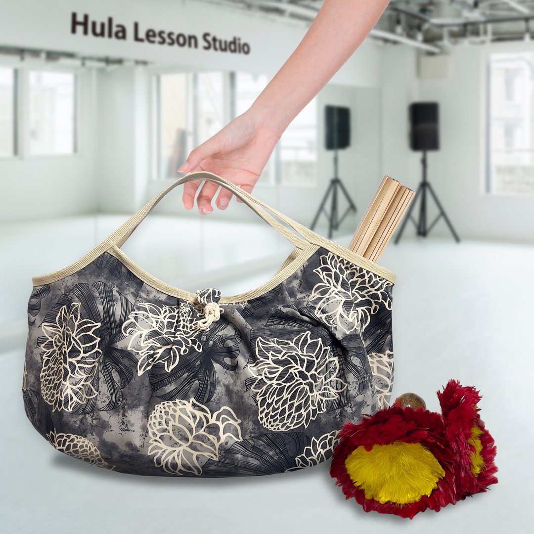 Hawaiian_Ohanabag / 草裙舞课程专用包【Noelani】 - 侧背包/斜挎包 - 棉 灰色