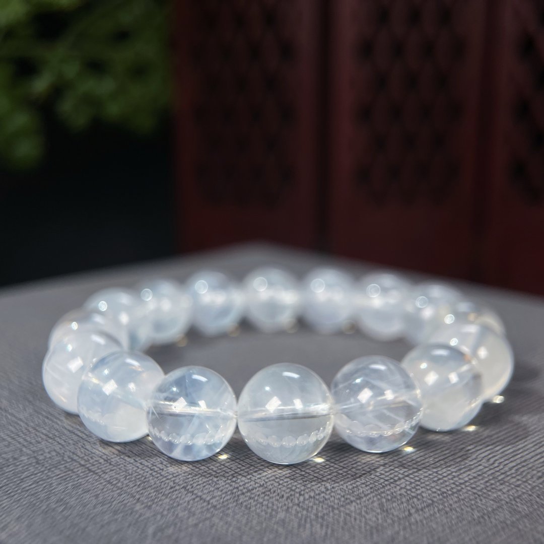 收藏级大颗粒天然蓝针水晶手钏 冰透天使之翼异象水晶手錬 - 手链/手环 - 水晶 