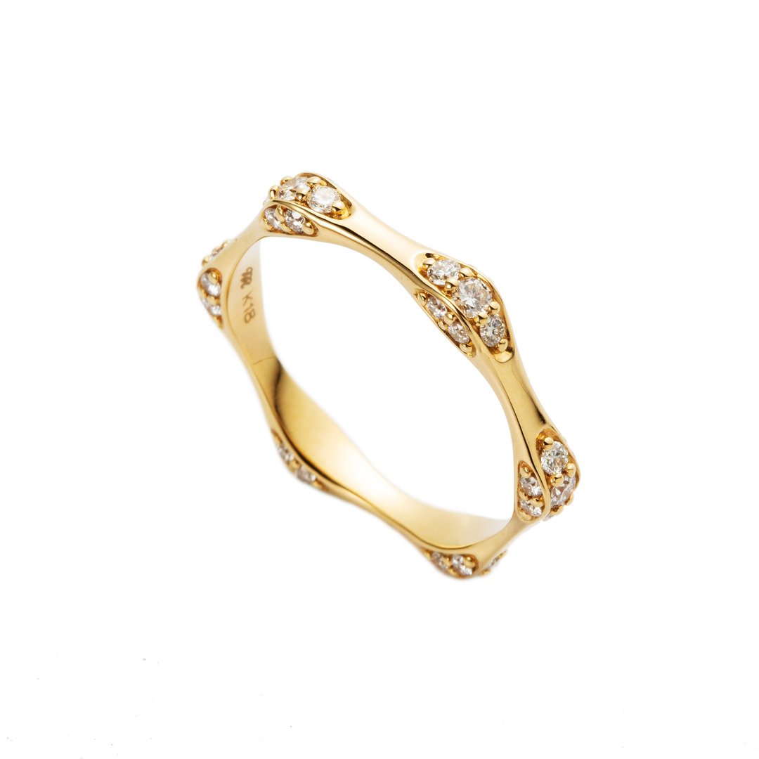 18K Infinity 六角钻戒 - 戒指 - 贵金属 金色