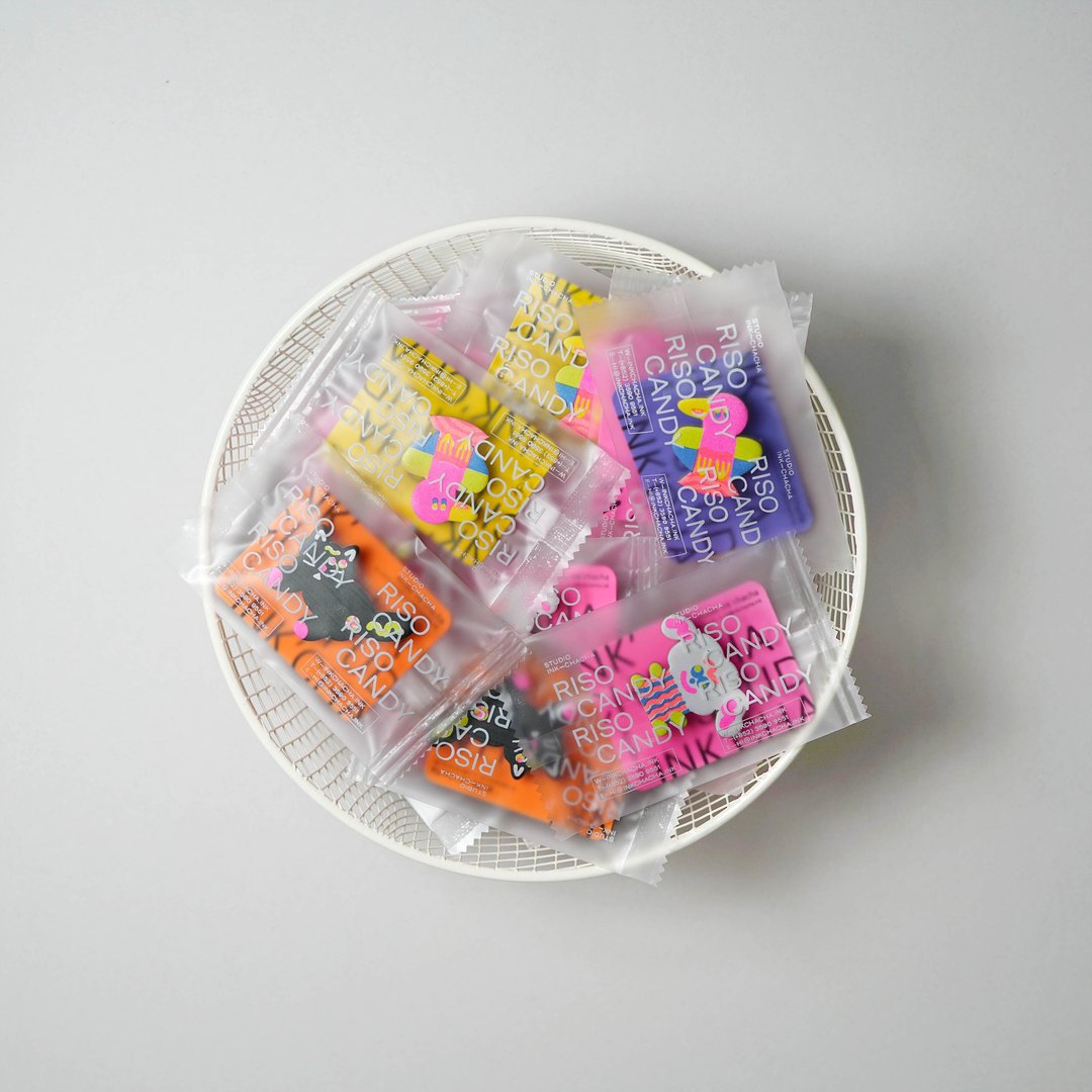 Riso Candy 一套3个 纸徽章系列 版画 复古印刷 - 胸针 - 纸 