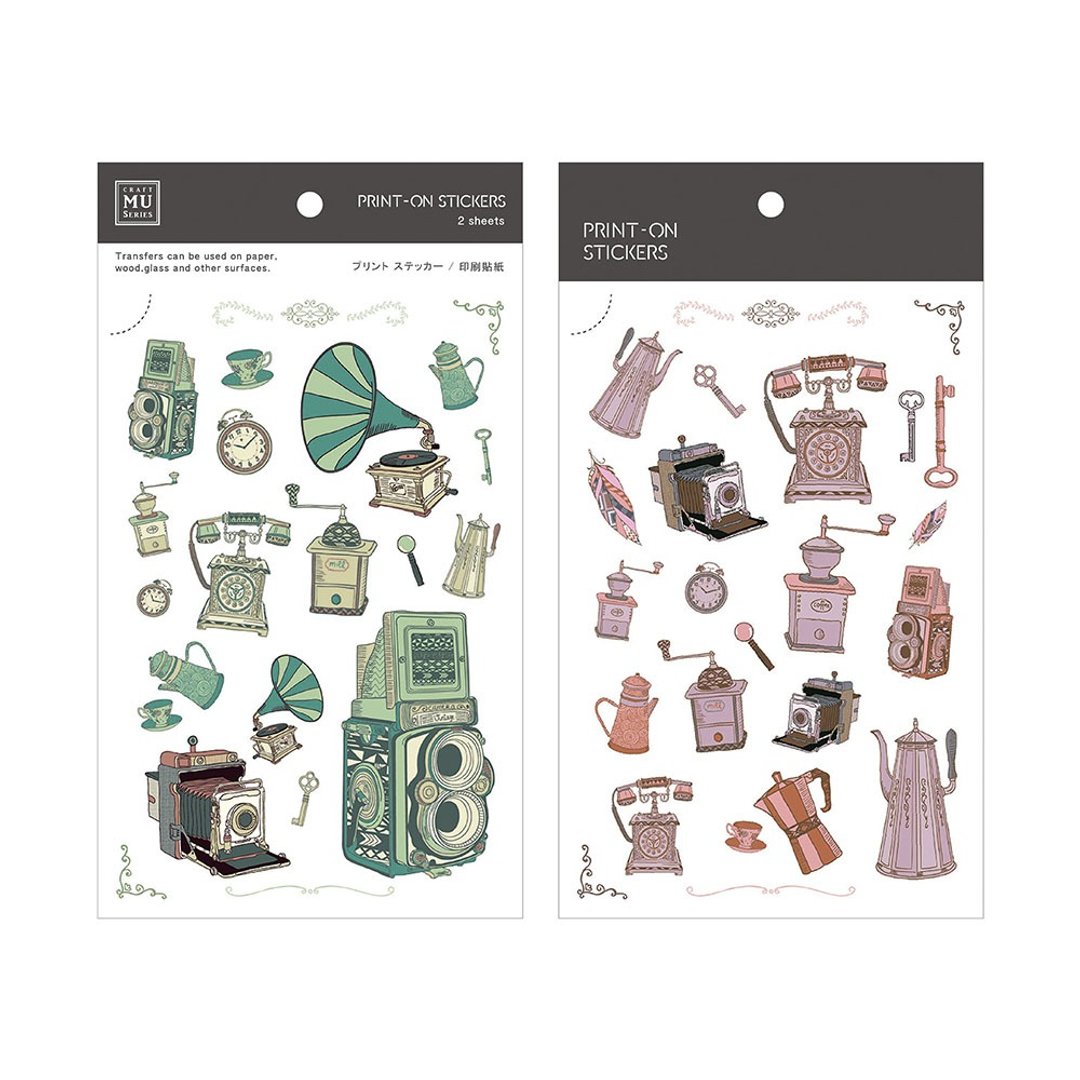 【Print-On Stickers】| 复古系列19 | 手帐贴纸 转印贴 - 贴纸 - 其他材质 绿色