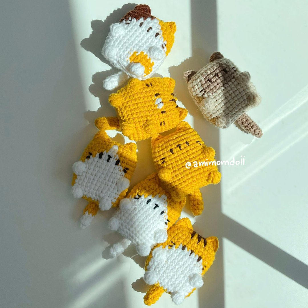 PATTERN, Crochet cat pattern, 7 Flat Flat cat crochet pattern - 其他数码商品 - 其他材质 