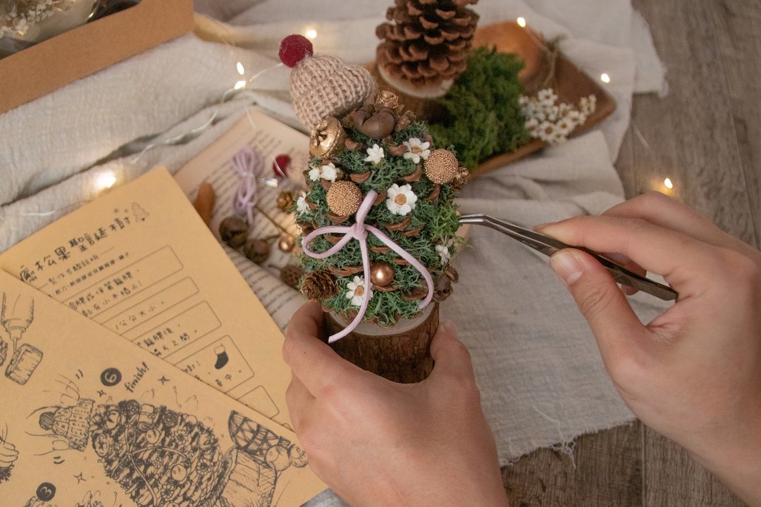 独家圣诞礼盒 【疗愈松果圣诞树】 DIY材料包 - 植栽 - 植物．花 