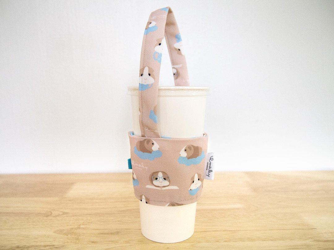 Guinea Pig drink bag / Reusable drink holder / 飲料提袋 - 随行杯提袋/水壶袋 - 其他材质 卡其色