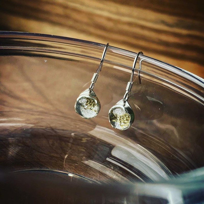 秋冬新时尚-织网-透系列-水晶925纯银耳环 - 耳环/耳夹 - 纯银 金色