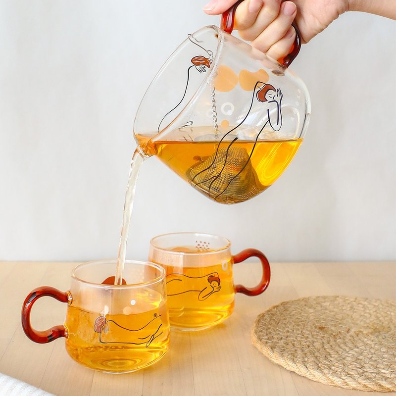 常玉/双人像-玻璃壶杯组 - 茶具/茶杯 - 玻璃 透明