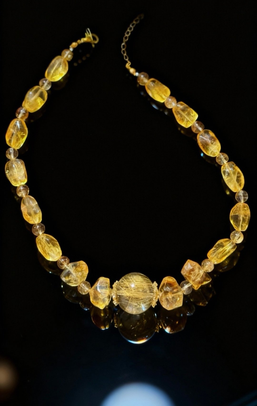 Crystal.EAA 设计款水晶项链 孤品 黄水晶 x 金发晶项链 定制化 - 项链 - 水晶 黄色