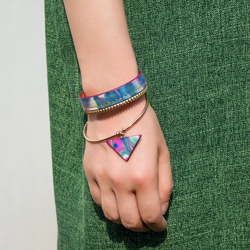 手工染色 真皮制 五金感 创意项混搭手镯 尊重每一个与众不同 | 古良原创设计创意皮具 - 手链/手环 - 真皮 多色