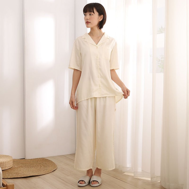 UMORFIL胶原蛋白舒滑短袖衬衫套装-共3色 - 居家服/睡衣 - 棉 多色