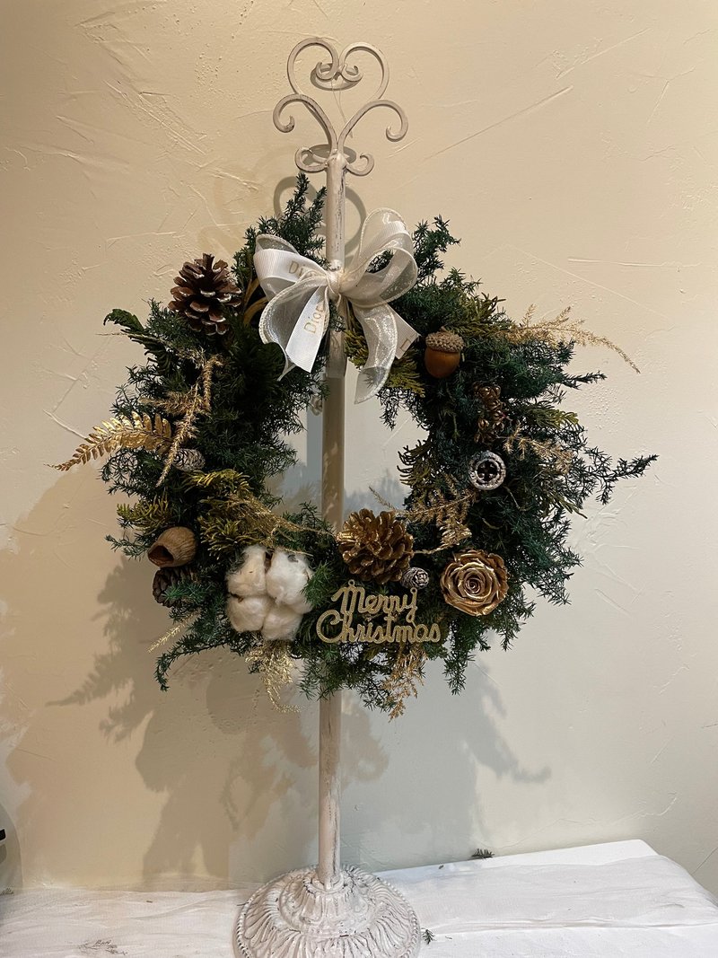 日本不凋雪松圣诞花圈/圣诞礼物/交换礼物/ - 干燥花/捧花 - 植物．花 