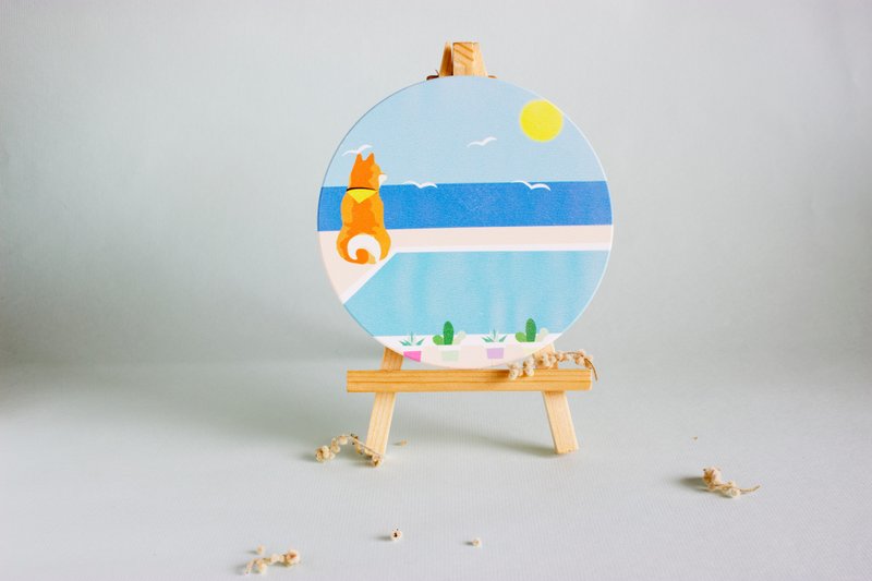 柴将杯垫-夏季版 - 杯垫 - 瓷 蓝色