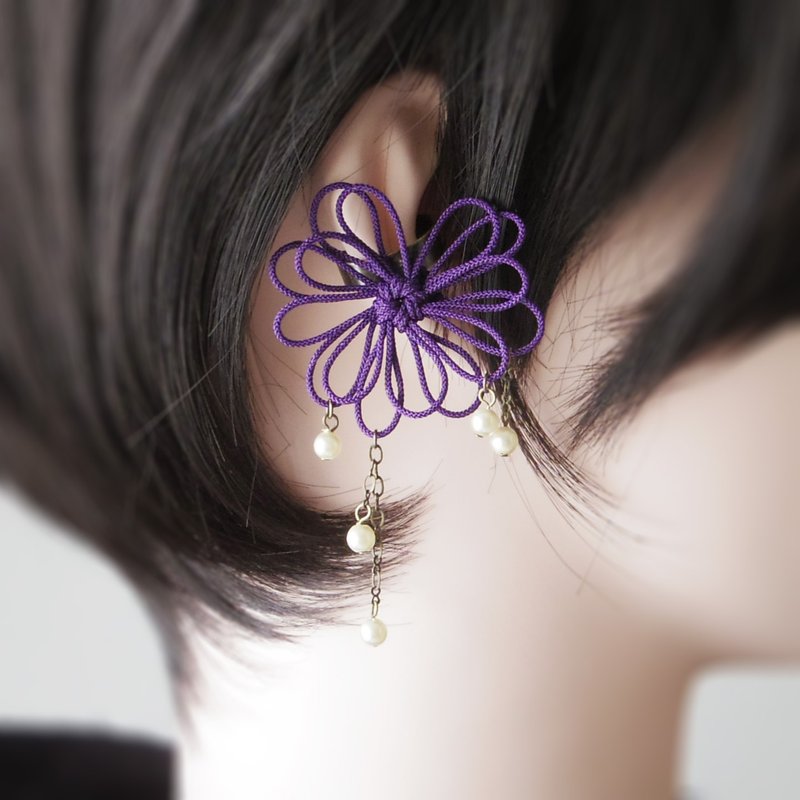 单边耳骨夹 浅光闪耀 - 耳环/耳夹 - 其他金属 紫色