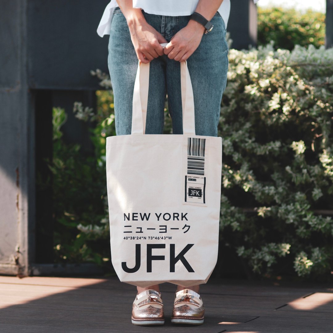 JFK NEW YORK - Canvas Tote Bag - Airport Edition - 其他 - 其他材质 白色