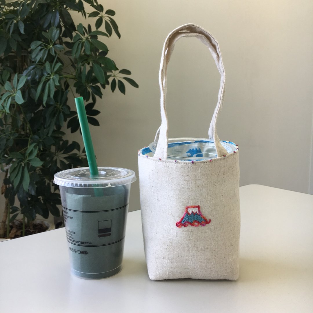 Cafe bag Fuji mini tote - 手提包/手提袋 - 棉 白色