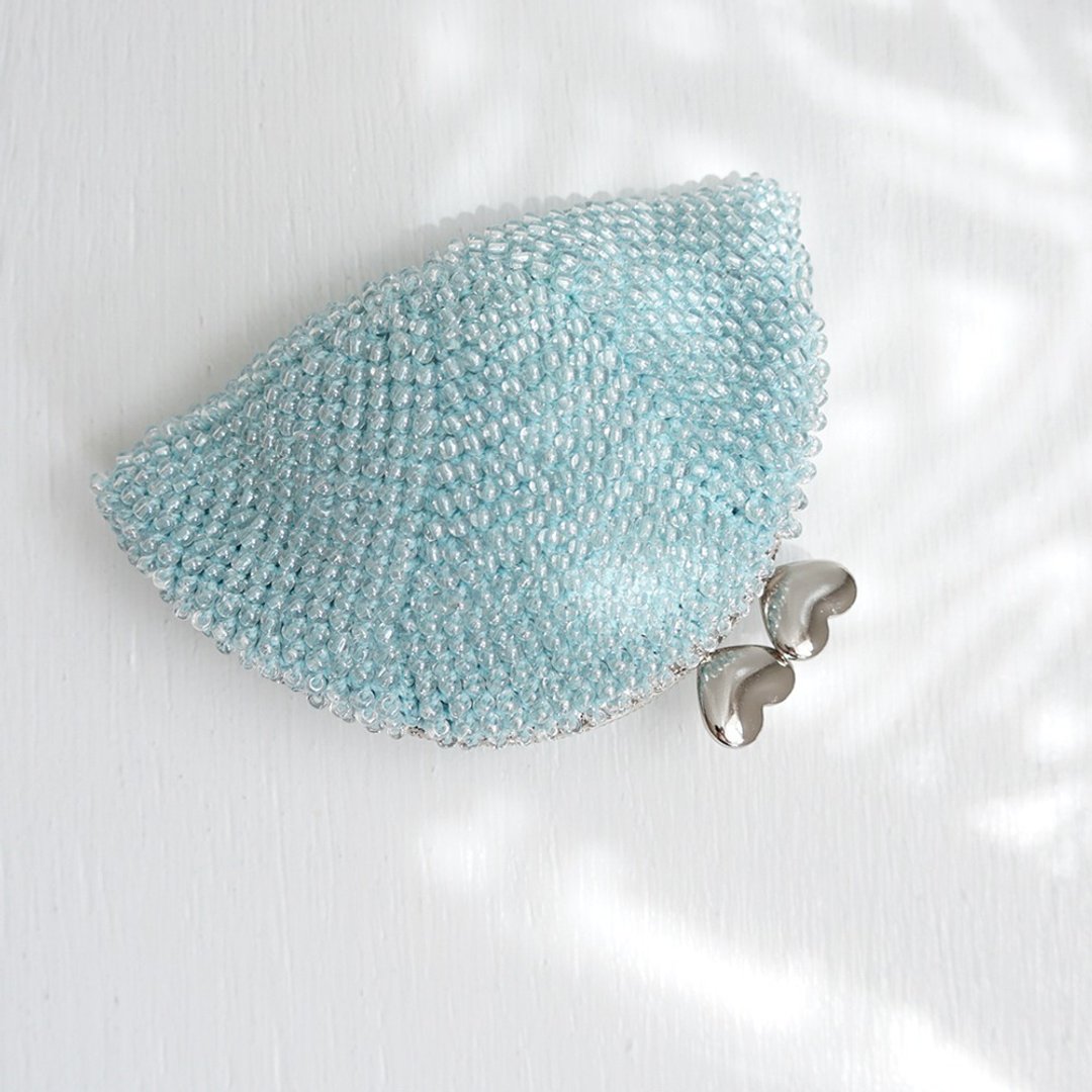 Ba-ba handmade Beads crochet pouch No.1504 - 零钱包 - 其他材质 蓝色