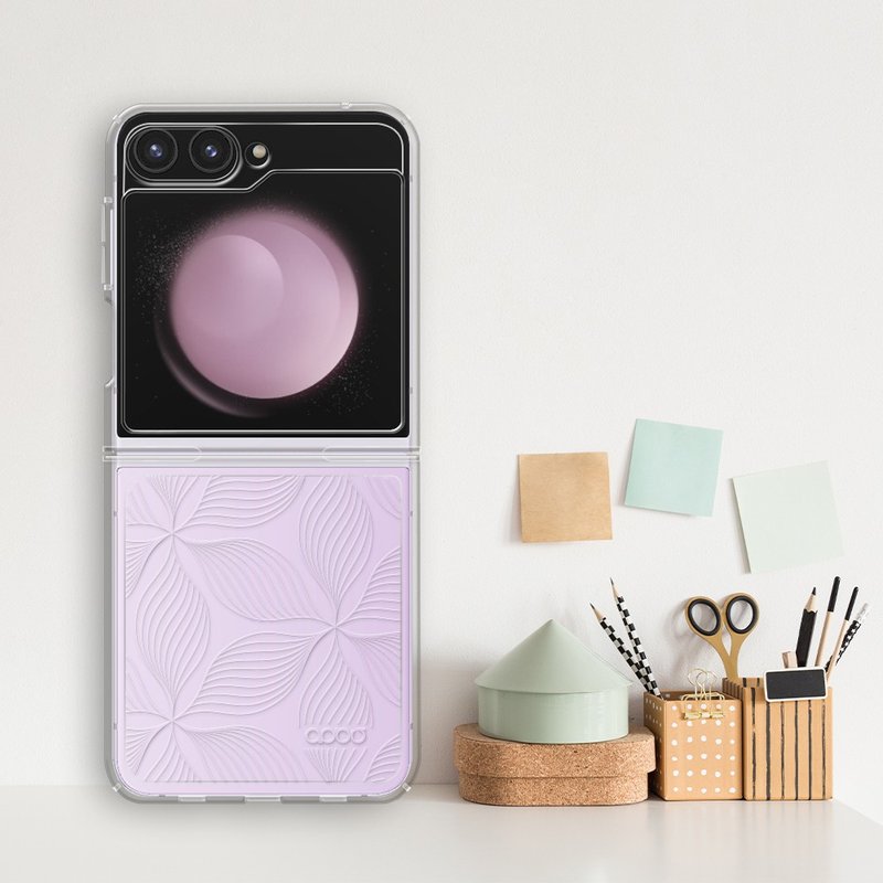 Samsung Flip6/Flip5 5G 浮雕感轻薄军规防摔手机壳-脉络 - 手机壳/手机套 - 其他材质 多色