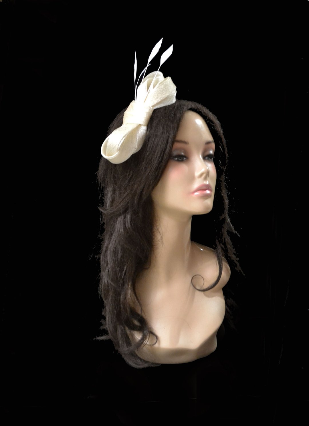 white fascinator  ,white birdcage  fascinator ,  white bow fascinator - 帽子 - 其他材质 白色