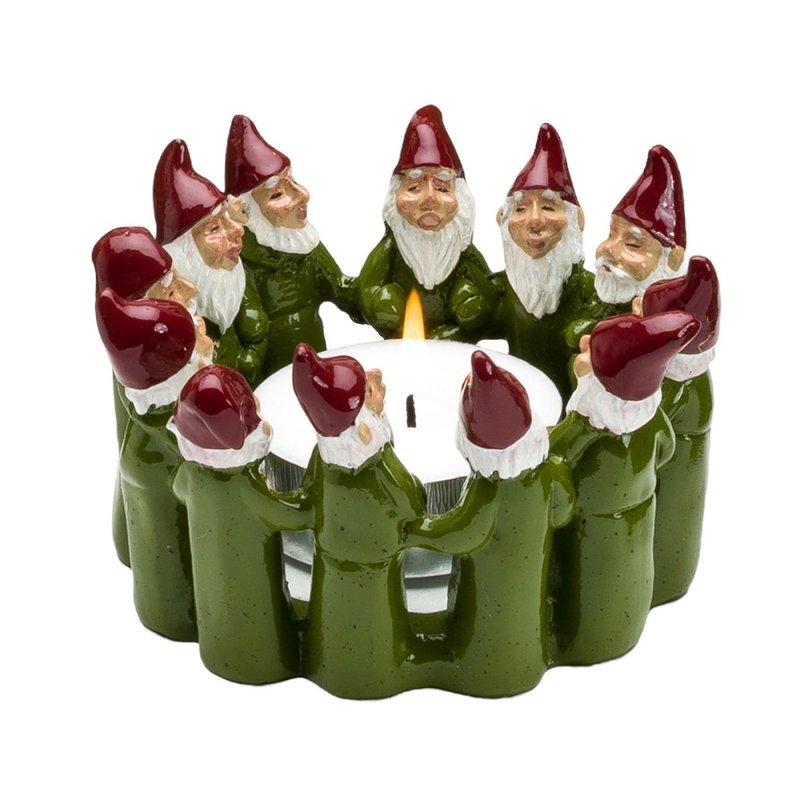 瑞典HARVESTTIME-圣诞老公公烛台 绿色 12x7CM - 蜡烛/烛台 - 树脂 绿色