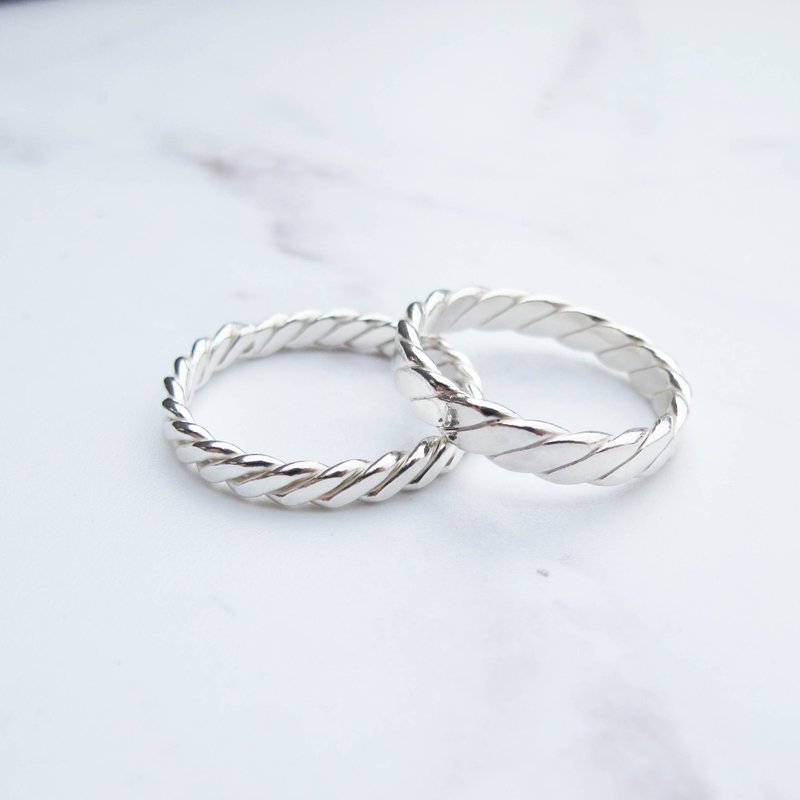 DIY手工银饰教学卷 |  文化币可 |扁麻花 纯银情侣对戒 | 大员囡 - 金工/饰品 - 纯银 
