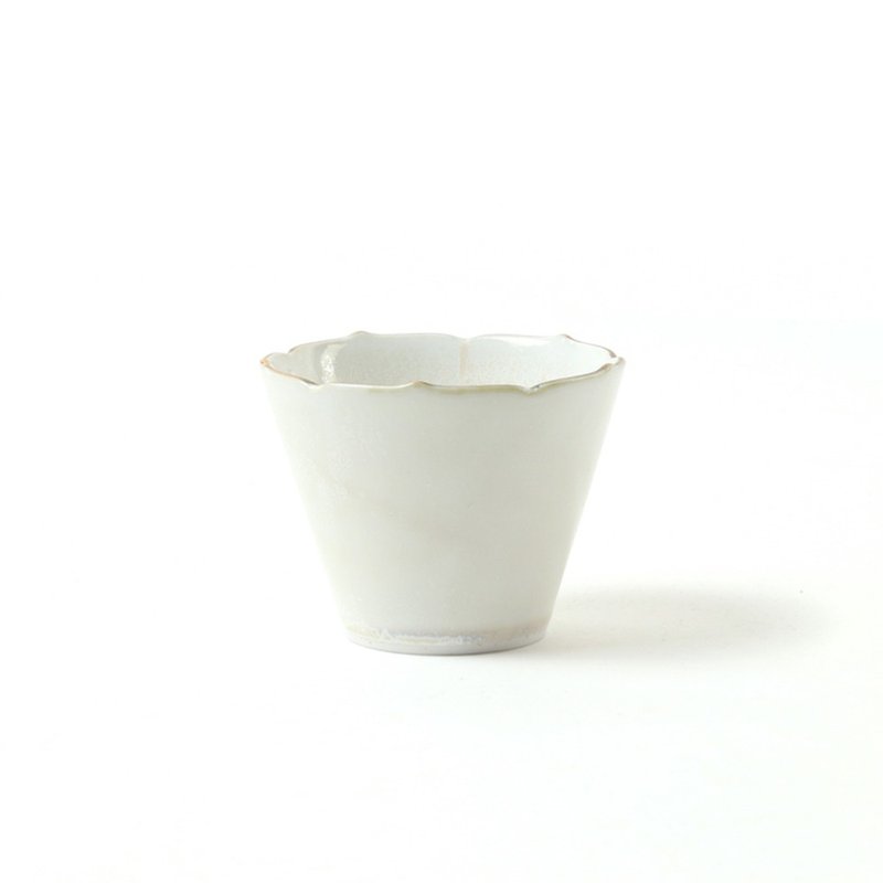 白结晶釉 宽口杯 - 茶具/茶杯 - 瓷 白色