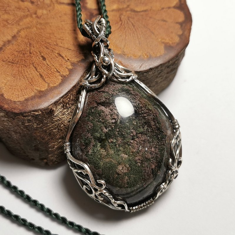 幽灵水晶-纯银编设计大坠/客订改单坠 - 项链 - 水晶 绿色