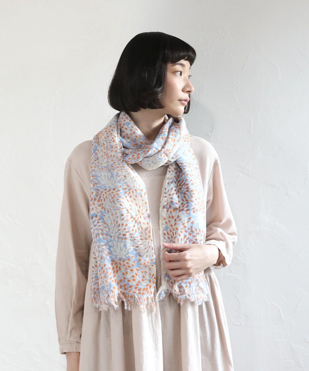 Petal wool gauze stole - 围巾/披肩 - 羊毛 