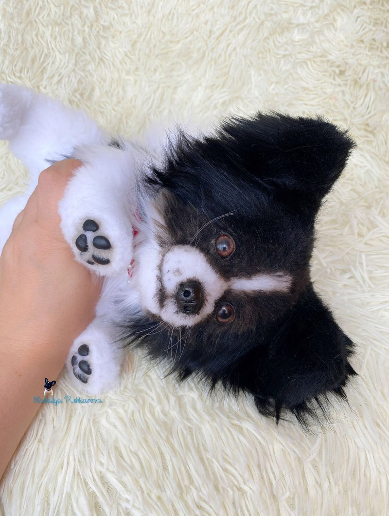 papillon 小狗/狗 逼真的玩具 - 玩偶/公仔 - 聚酯纤维 白色