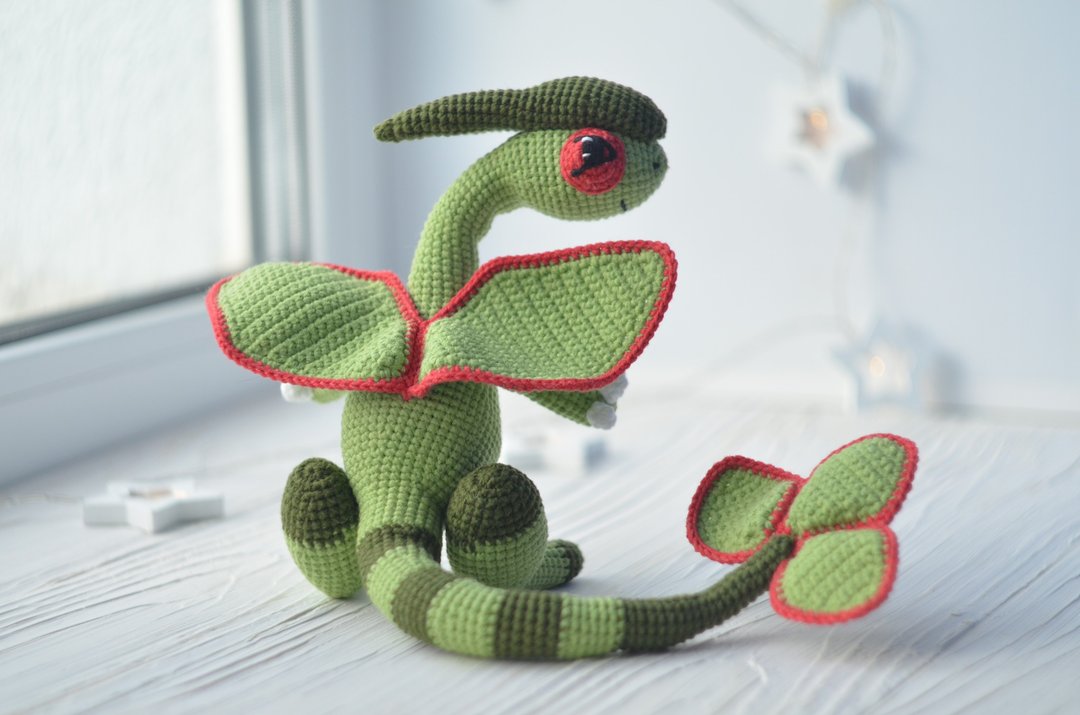 Flygon pokemon, PDF English crochet pattern - 手工艺教程/工具书 - 其他材质 