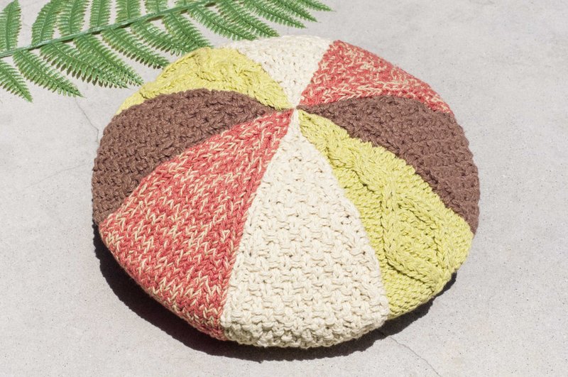 限量手工 生日礼物 情人节礼物 七夕礼物 手工编织 鸭舌帽/编织帽/渔夫帽/遮阳帽/手工帽/画家帽/贝蕾帽/棉麻帽/手织毛帽 - 马卡龙 渐层蛋糕 彩虹糖果  - 帽子 - 棉．麻 多色