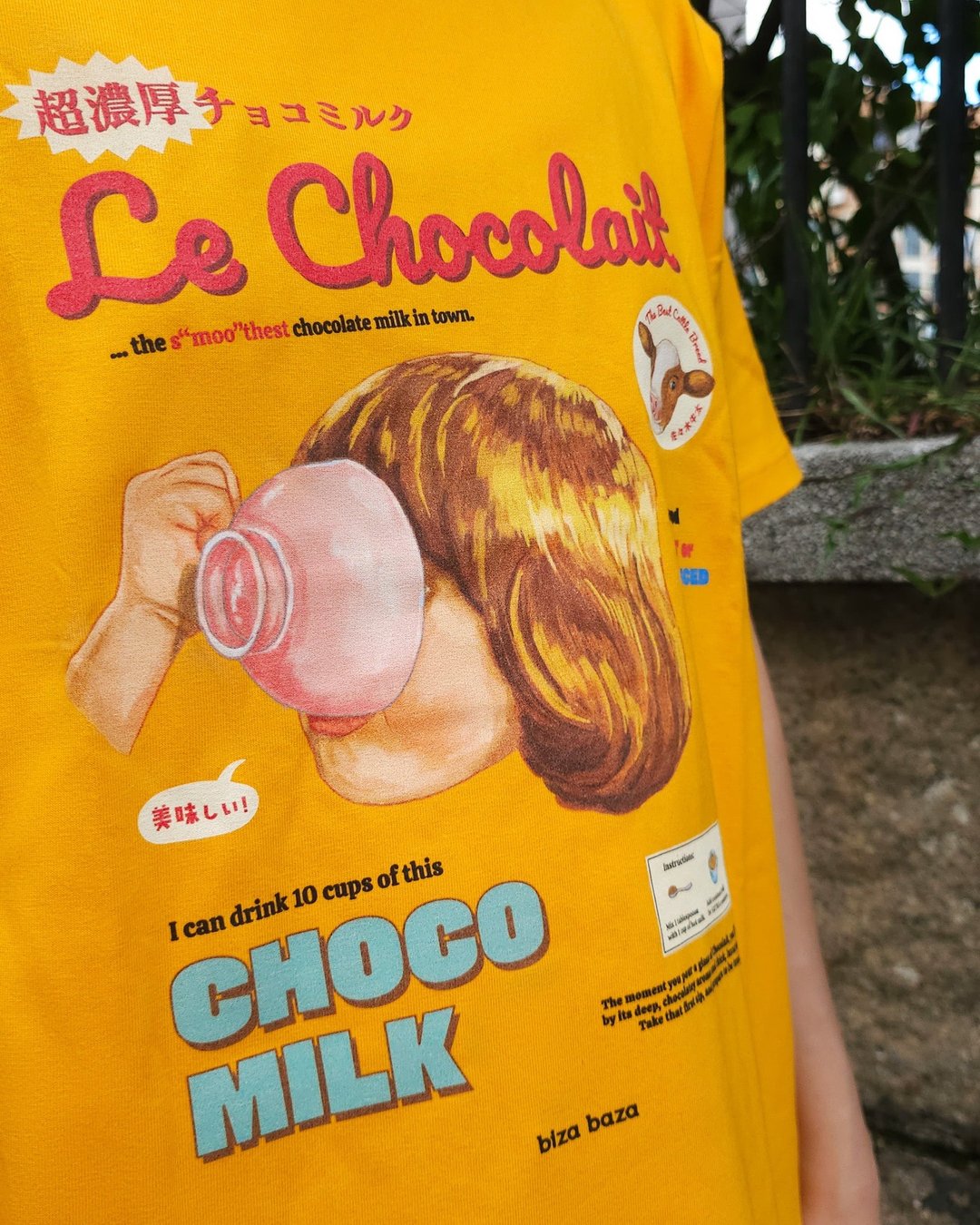 复古广告T恤系列 - Chocolait Sweetheart - 女装 T 恤 - 棉 橘色