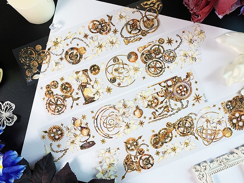 星矢百合 PET 纸胶带 貝殼光 - 纸胶带 - 其他材质 金色