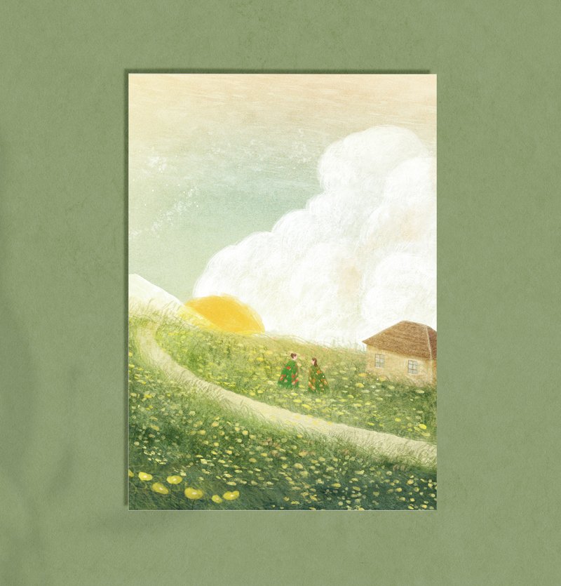插画明信片 - 旷野里的相遇 - 卡片/明信片 - 纸 