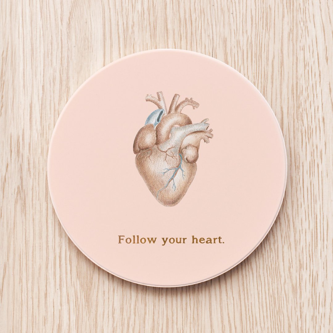 follow your heart心脏定制陶瓷杯垫/医生 护士 护理师 礼物 梦想 - 杯垫 - 瓷 橘色