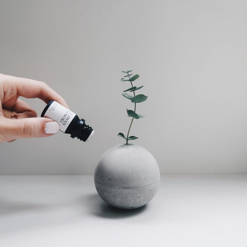 PLANET 小星球 | 水泥扩香石花器 + 纯天然精油3件组 (含植物) - 香薰/精油/线香 - 精油 