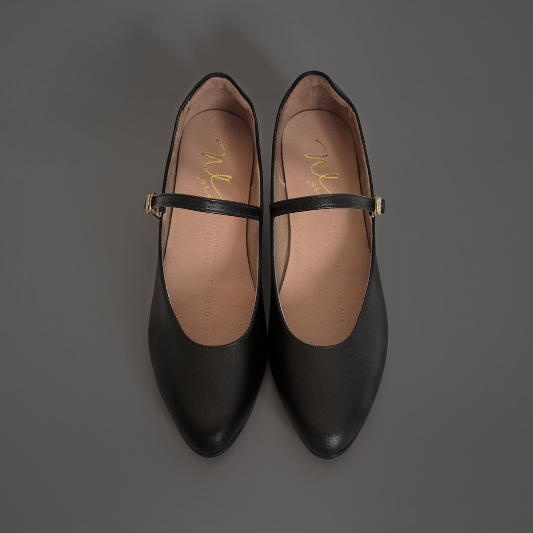 Mary Jane (黑) Black Low Heels | WL - 其他女款皮鞋 - 真皮 黑色