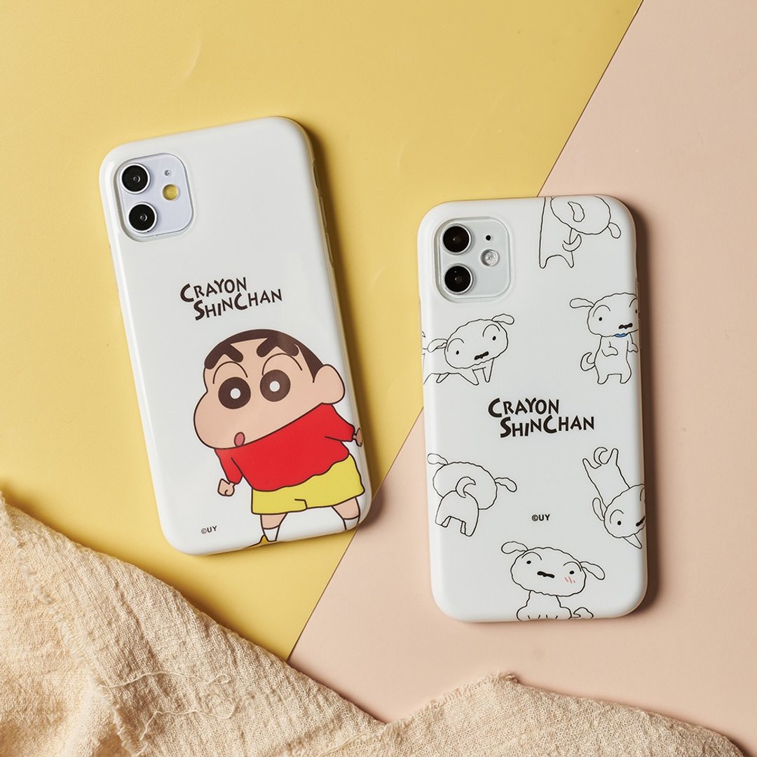 蜡笔小新简约白防摔iPhone手机壳 - 手机壳/手机套 - 塑料 灰色